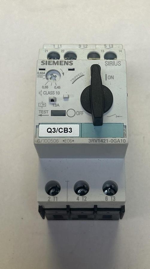 Used SIEMENS,3RV1421-0GA10,MOTOR STARTER
