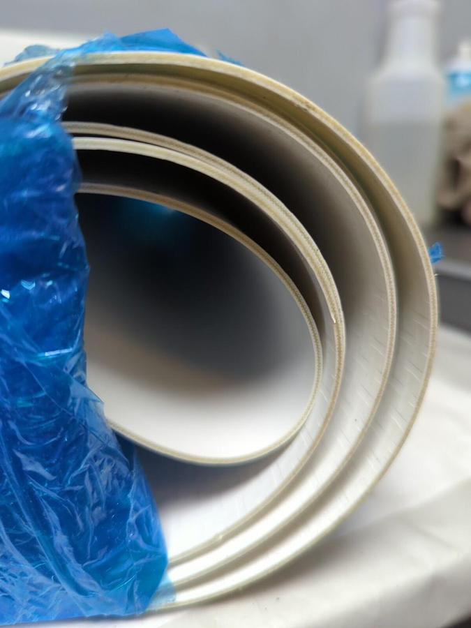 MIDWEST IND RUBBER,50494027,WHITE CONVEYOR BELT 83 IN X 15 IN WIDE V-GUIDE BELT