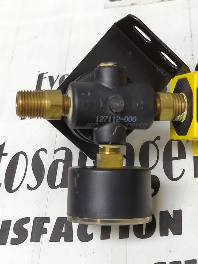 Used NORGREN,T08-000E1P0,SHUT-OFF VALVE W/ ASO 127112-00 PNEUMATIC REGULATOR