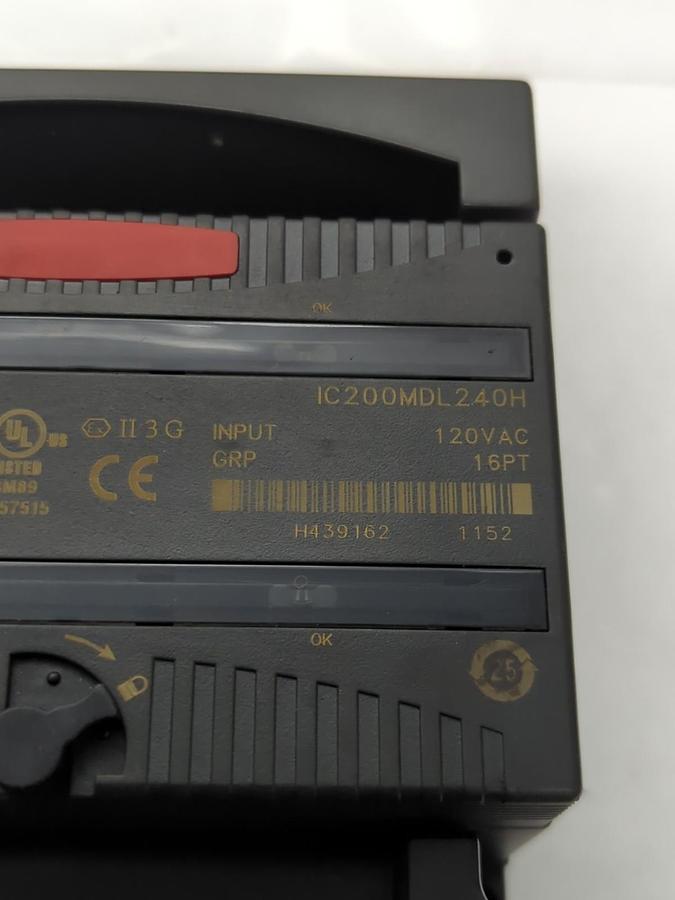 Used GE FANUC,IC200MDL240H,INPUT MODULE WITH IC200CHS002L I/O CARRIER PRE-OWNED