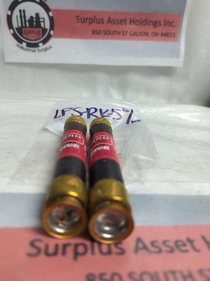 Used COOPER BUSSMANN,LPS-RK-5-6/10,LOW-PEAK 5-6/10 AMP FUSE LOT OF 2 PRE-OWNED