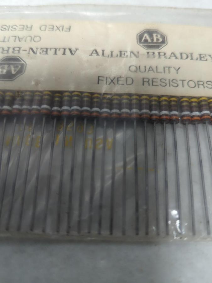 ALLEN BRADLEY,RCR20G391JS,RESISTORS 390 OHMS 1/2 WATT 5% PACK OF 50 NOS