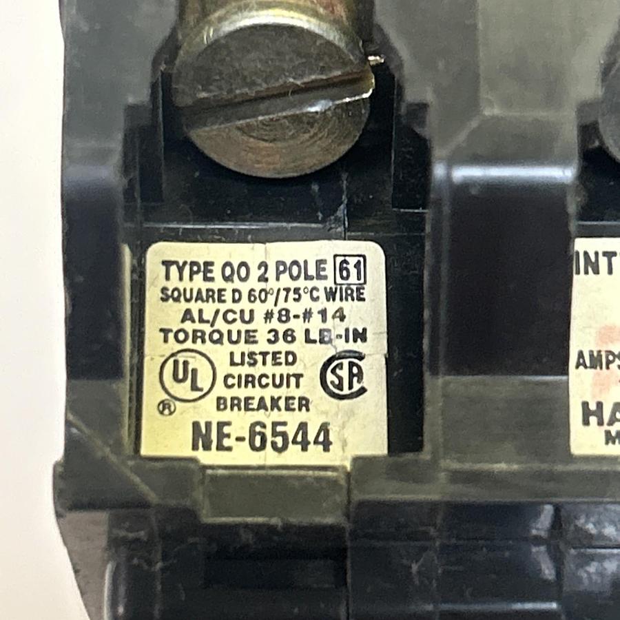 Used SQUARE D,QO215,CIRCUIT BREAKER 15A 120/240V 2P LOT OF 2