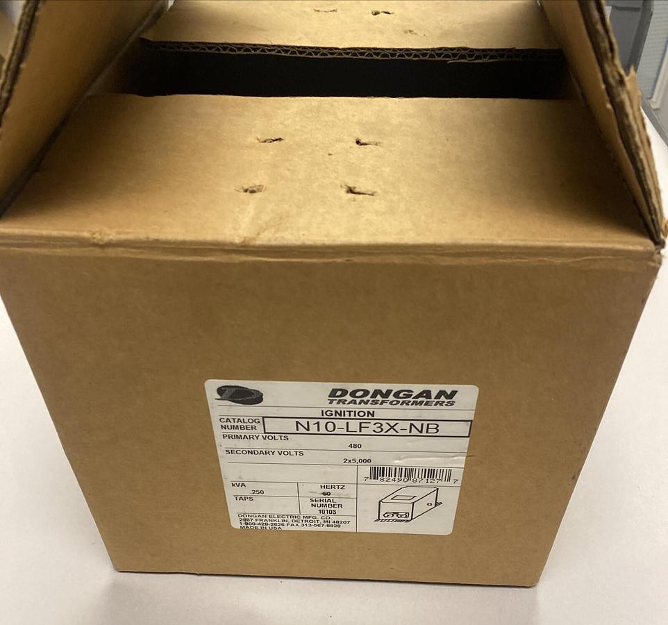 Used DONGAN,N10-LF3X-NB,INDUSTRIAL IGNITION TRANSFORMER 480V 60HZ NEW