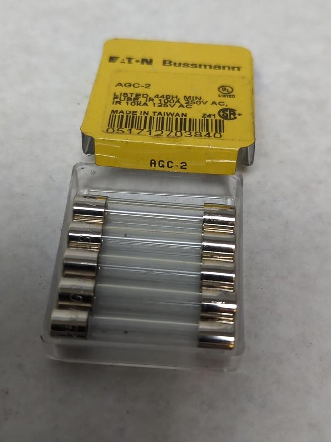 COOPER BUSSMANN,ADC-2,CARTRIDGE FUSE 2 AMP LOT OF 15 NOS