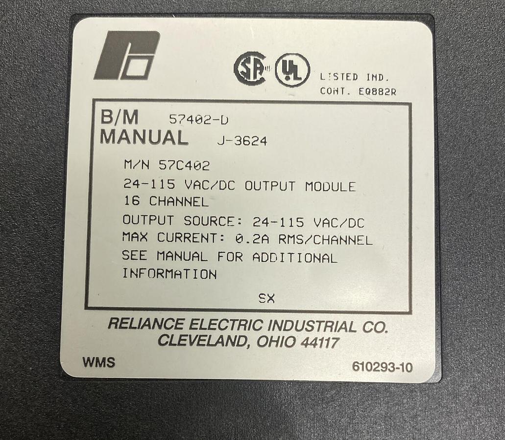 Used RELIANCE,57402-D,OUTPUT MODULE