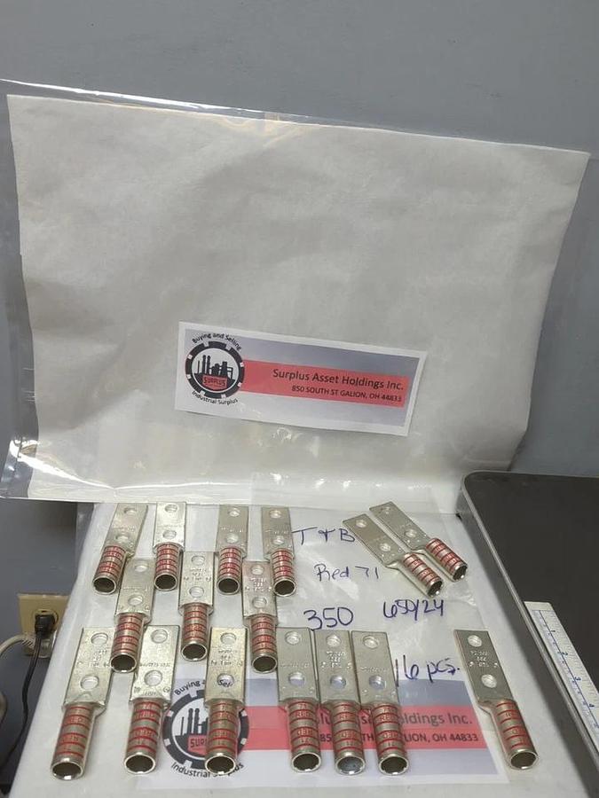 T&B,RED 71,COMPRESSION LUG 2-HOLE 350 650/24 LOT OF 13 NOS