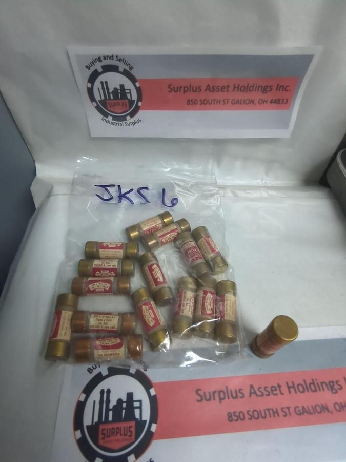 Used COOPER BUSSMANN,JKS6,LIMITRON FUSE 6 AMP LOT OF 16 PRE-OWNED