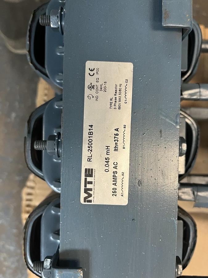 Used MTE,RL-25001B14,3 PHASE REACTOR 250A 690V 3PH 0,045mH