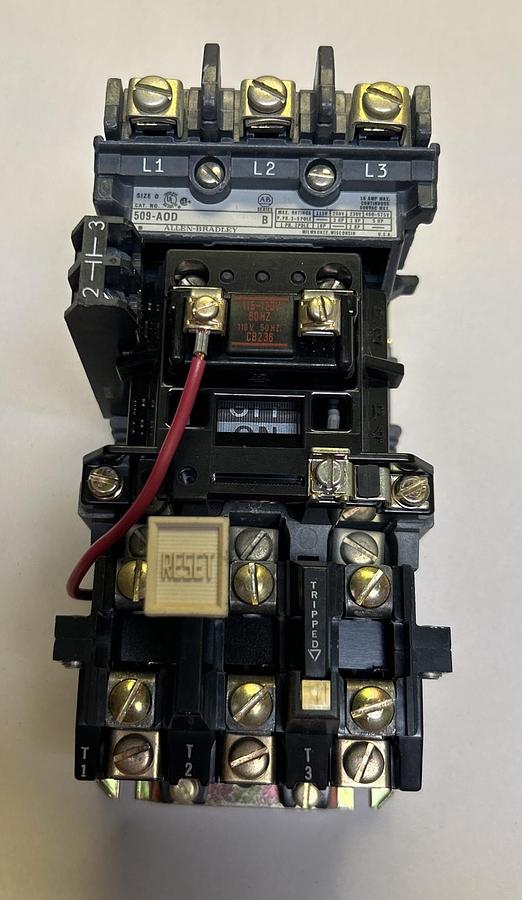 Used ALLEN BRADLEY,509-AOD,NON-REVERSING STARTER SIZE 0 18A 600V