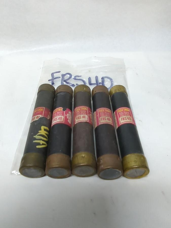 Used COOPER BUSSMANN,FRS-40,FUSETRON 40 AMP FUSE LOT OF 5