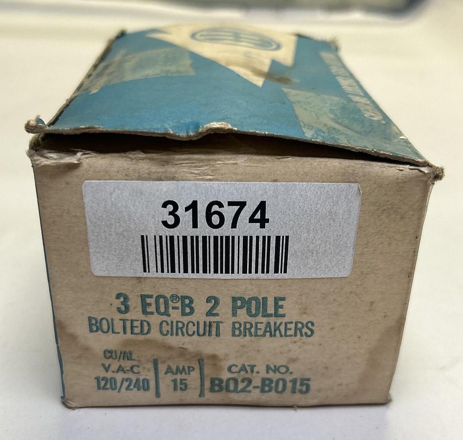 Used ITE,BQ2-B015,CIRCUIT BREAKER 15A 120/240V 2P LOT OF 3