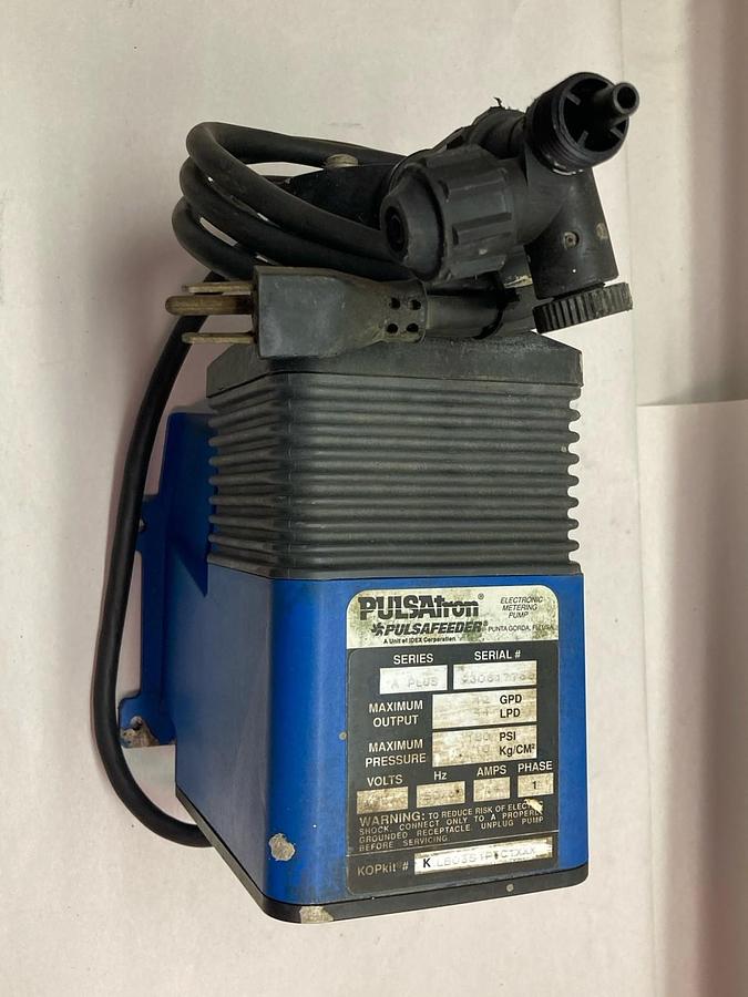 Used Pulsatron,KLB0361PXC1XXX,1-Phase Metering Pump 4A 50/60Hz