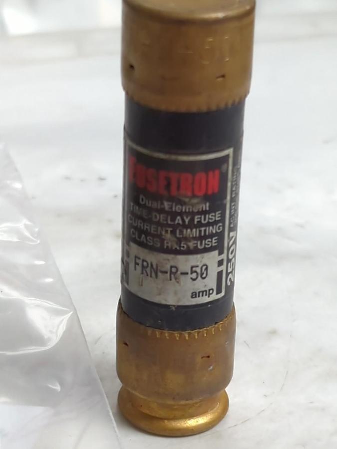 Used COOPER BUSSMANN,FRN-R-50,FUSETRON 50 AMP FUSE LOT OF 3 PRE-OWNED