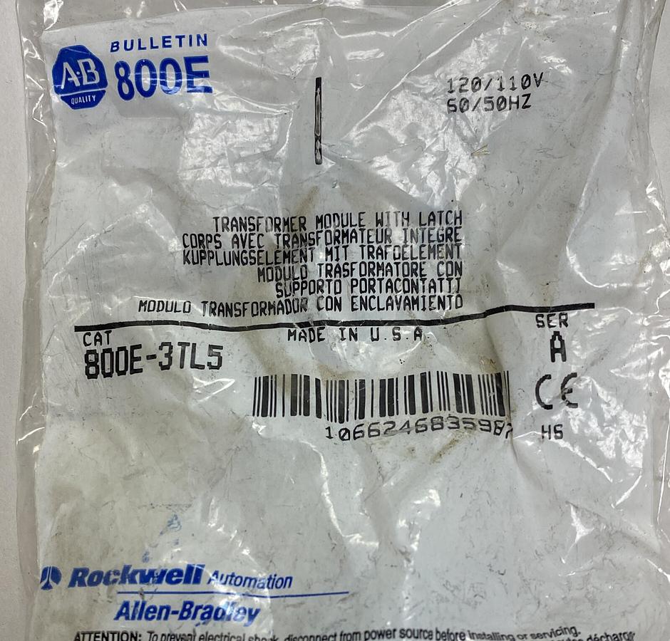 Used ALLEN BRADLEY,800E-3TL5,SER A TRANSFORMER MODULE NOS