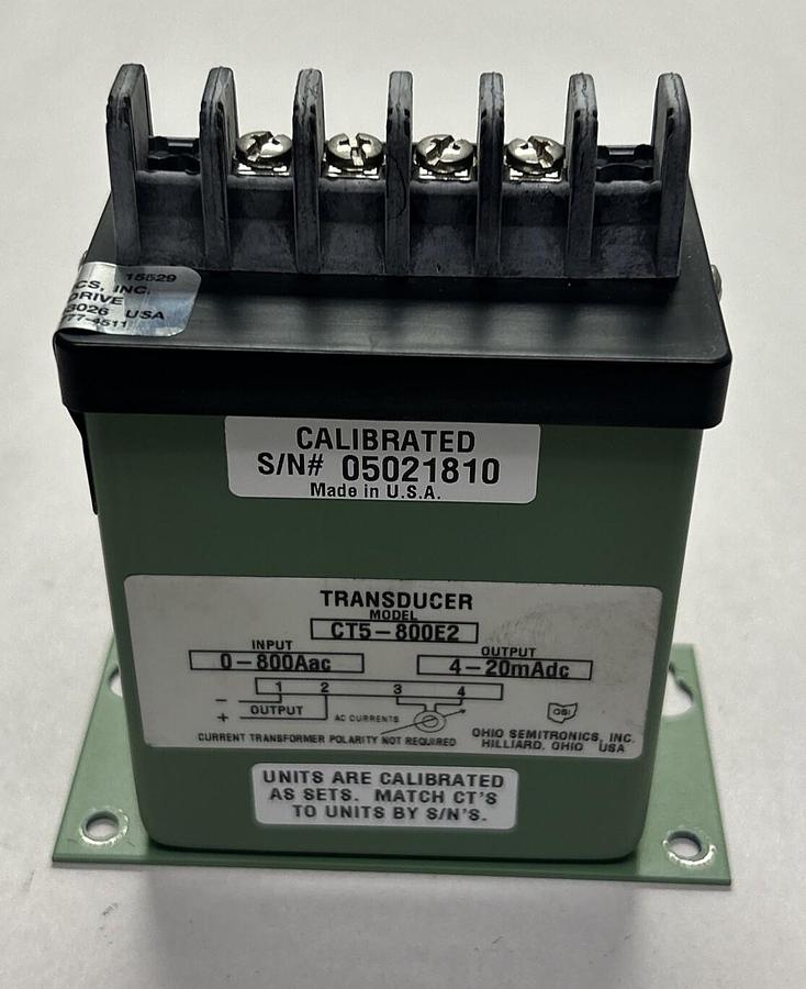 Used OHIO SEMITRONICS,CT5-800E2,CURRENT TRANSDUCER