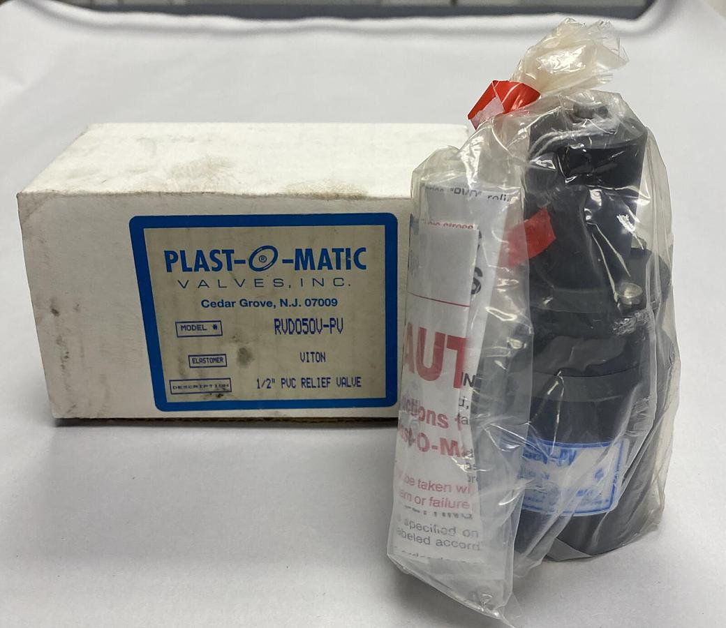 Plast-O-Matic,RDV050V-PV,1/2 INCH PVC Relief Valve NOS