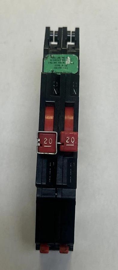 Used ZINSCO,R-38,TANDEM CIRCUIT BREAKER 20A 120/240V 2P