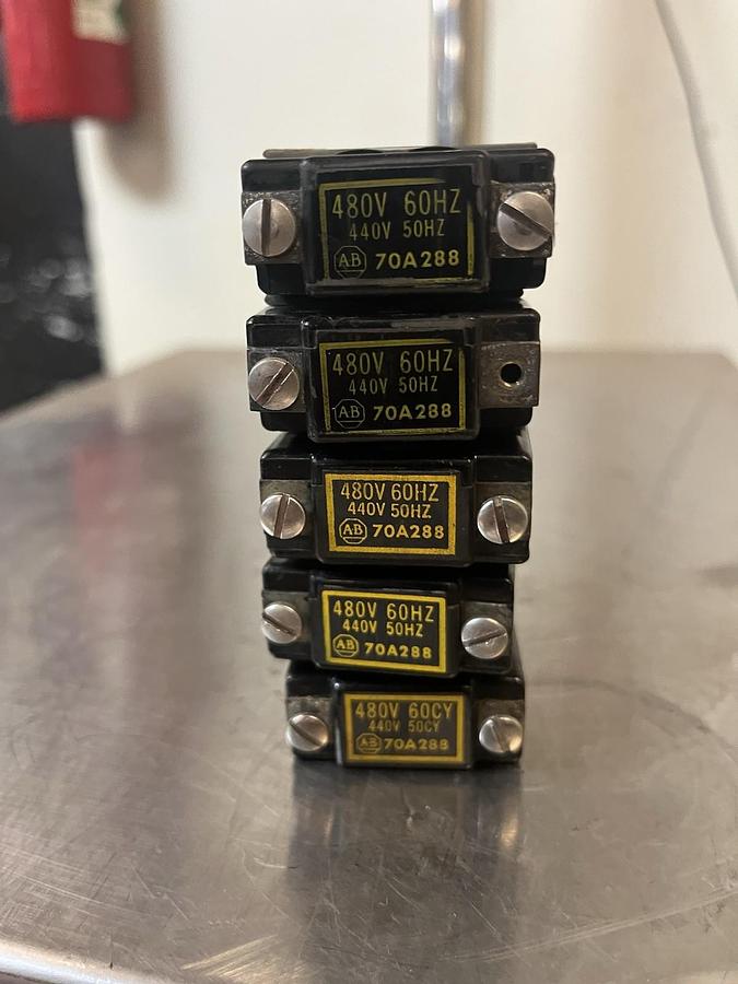 Used ALLEN BRADLEY,70A288,STARTER CONTACTOR COIL 480/440V LOT OF 5