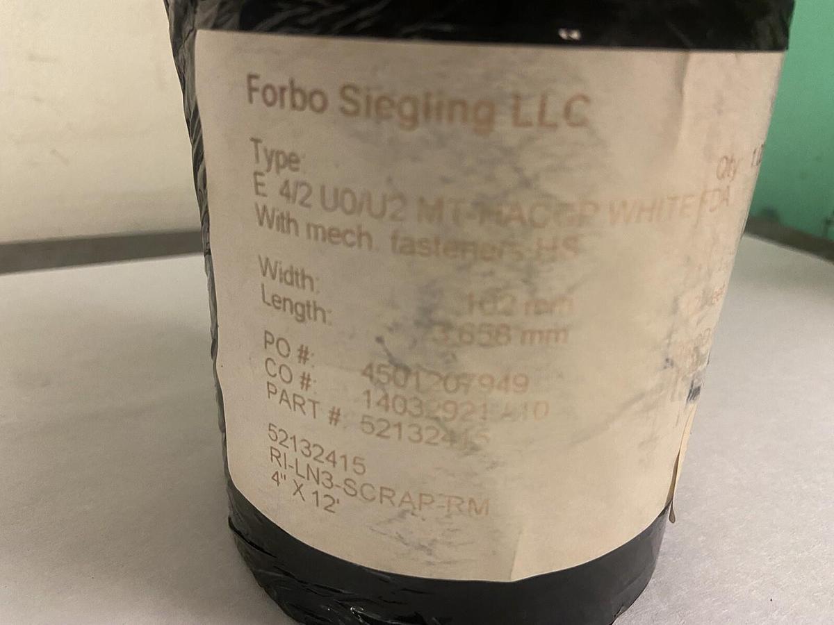 Used Forbo Siegling,E 4/2 U0/U2-MT-HACCP,White FDA Conveyor Belt W 102MM L 3658MM