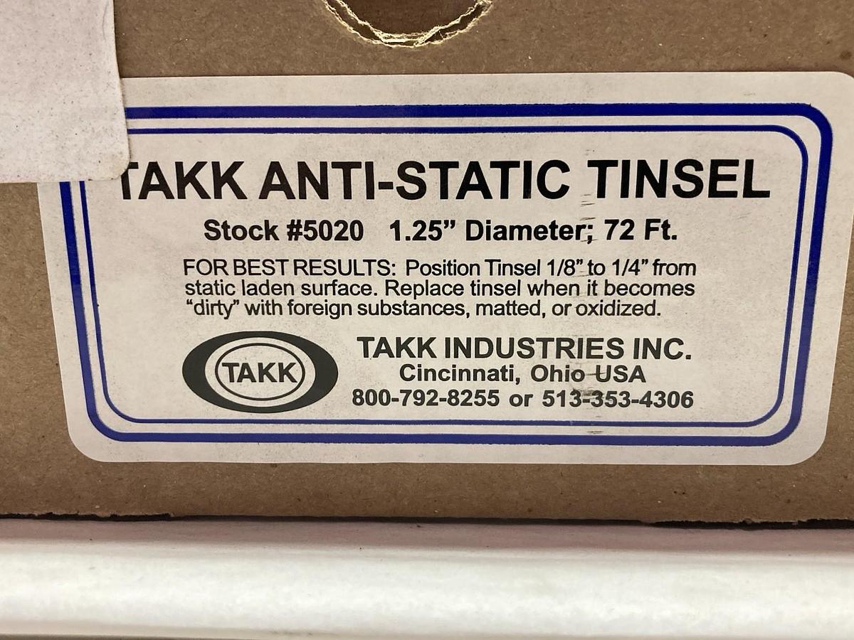 Takk,#5020,Anti-Static Tinsel 1.25 inch Diameter 72 Ft