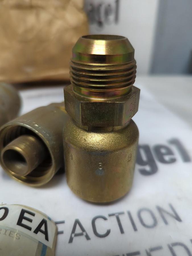 PARKER,728-11-410 EA,SERIES 43 HOSE END 3/4 INCH LOT OF 4 NOS