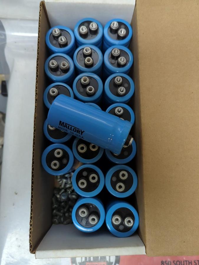 Used MALLORY,CG292U050R3C,CAPACITOR 2900 MFD 50 VDC LOT OF 20 PRE-OWNED