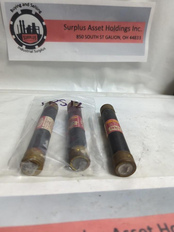 Used COOPER BUSSMANN,FRS12,FUSETRON FUSE 12 AMP LOT OF 3 PRE-OWNED