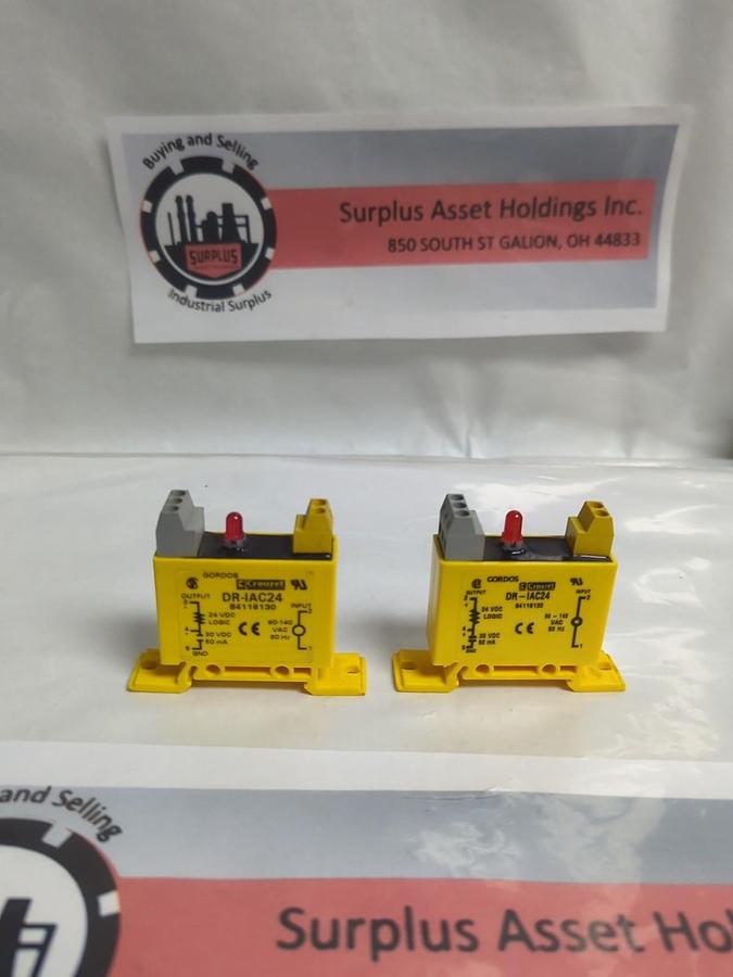 Used GORDOS,DR-IAC24,SOLID STATE RELAY LOT OF 2 PRE-OWNED
