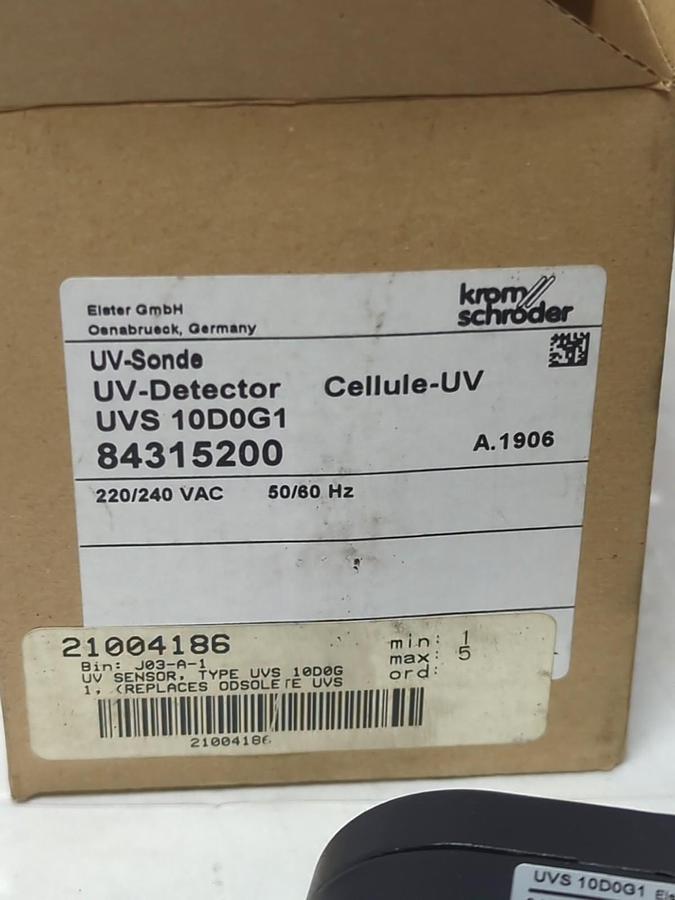 KROM SHRODER,84315200,UV-DETECTOR 220/240VAC 50/60HZ UVS 10D0G1 NOS