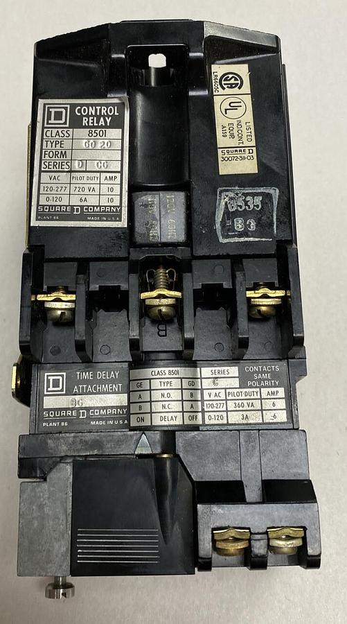 Square D,8501-G020,Control Relay with BG Time Attachment