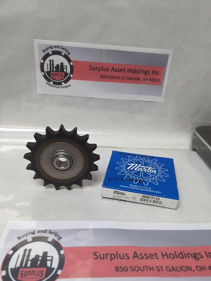 MARTIN,60BB17H 5/8,BALL BEARING IDLER SPROCKET 17 TEETH NOS