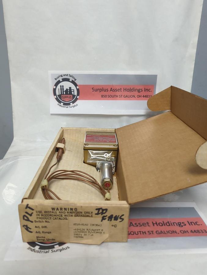 BARKSDALE,MTIH-H152,TEMPERATURE SWITCH -65+135F NOS