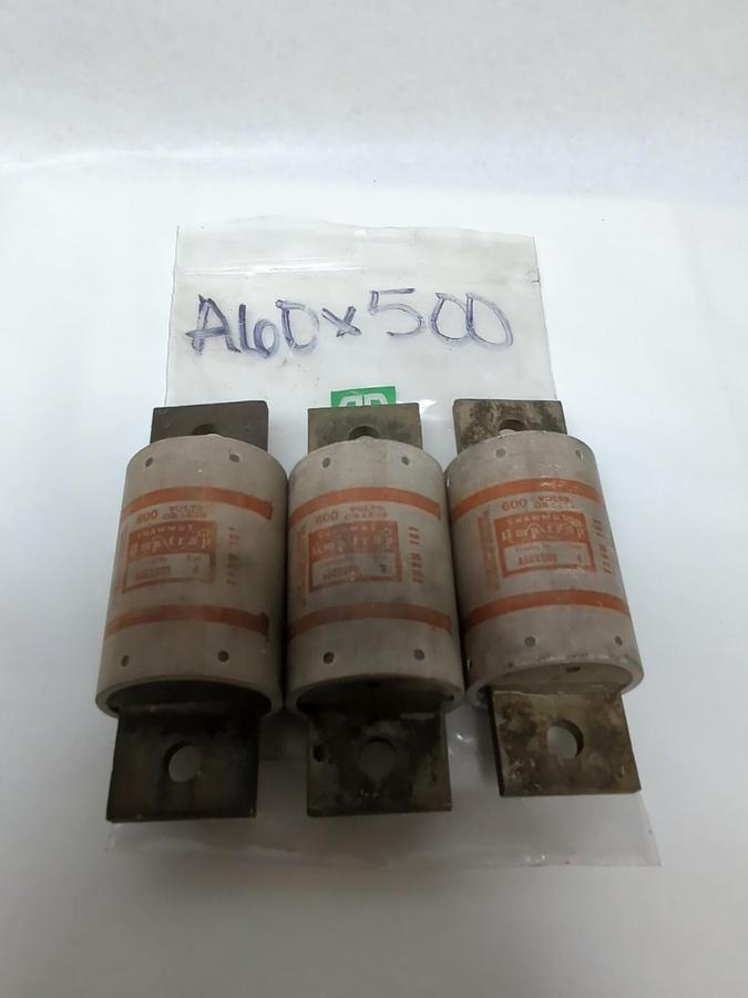 Used SHAWMUT,A60X500,AMP-TRAP FUSE LOT OF 3