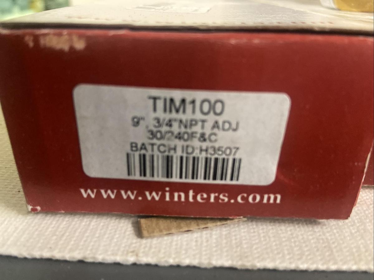 Used Winters,TIM100,Thermometer Analog 30-240 Deg 3/4 IN NPT 9 IN Length  Lot of 2