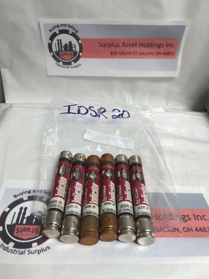 Used LITTELFUSE,IDSR20,INDICATOR 20 AMP FUSE LOT OF 6 PRE-OWNED