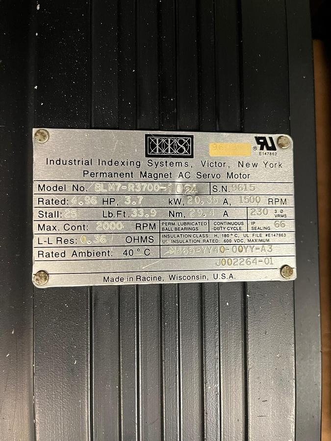 Used Industrial Indexing Systems,BLM7-R3700-1024,AC Servo Motor