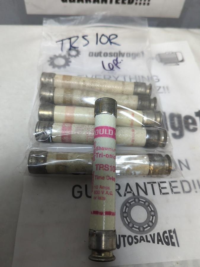 GOULD SHAWMUT,TRS-10R,TRI-ONIC 10 AMP FUSE LOT OF 6 NOS
