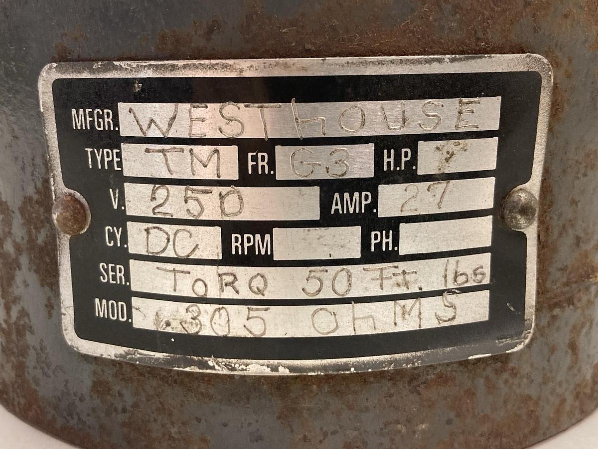 Used Westinghouse,Model 305 OHMS,Type TM Clutch Brake 27A 250V Frame G3