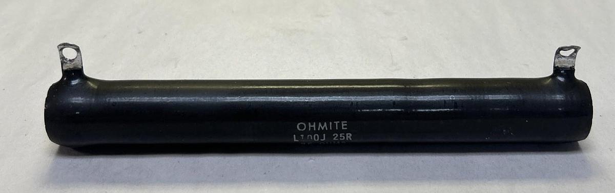 OHMITE,L100J25R,RESISTOR 100 WATT 25 OHMS NOS