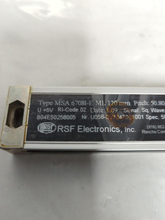 Used RSF ELECTRONICS,MSA 6708I-E,LINEAR ENCODER 120MM PRE-OWNED