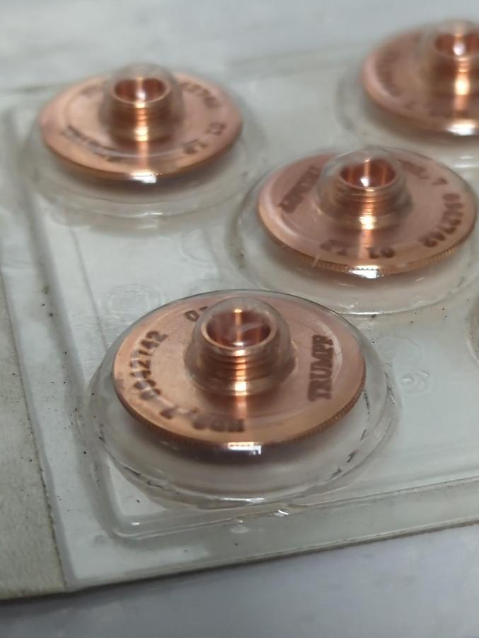 TRUMPF,0942742,CHROME PLATED LASER MACHINE NOZZLE 2.7MM/M8/ECE PACK OF 5 NOS