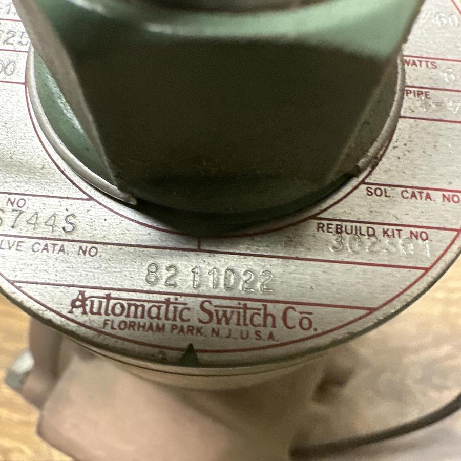 Asco,8211D22,Solenoid Valve 120 VAC