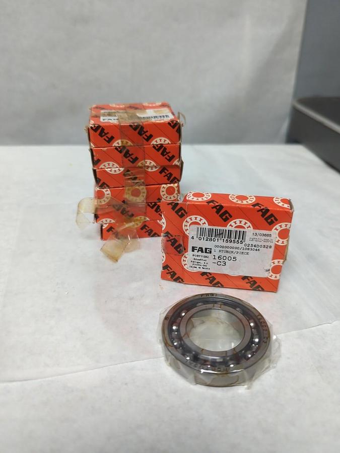 FAG,16005-C3,SINGLE ROW BALL BEARING LOT OF 7 NOS