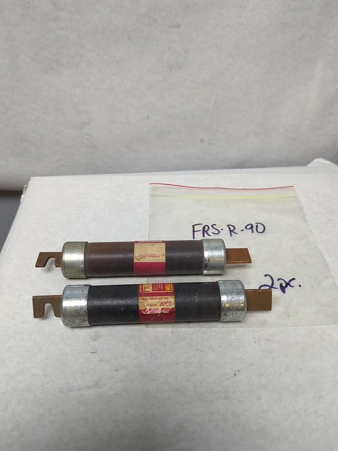 Used COOPER BUSSMANN,FRS-R-90,FUSETRON 90 AMP FUSE LOT OF 2 PRE-OWNED