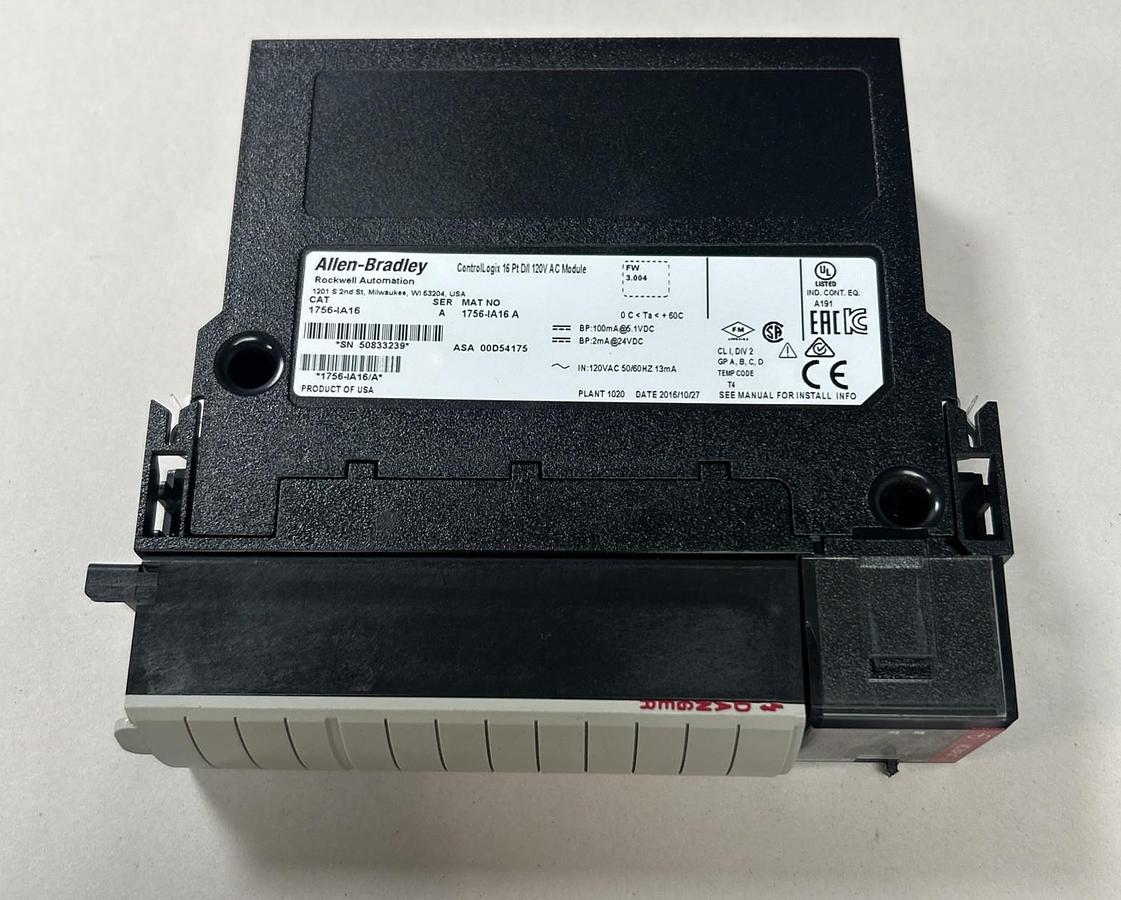 Used ALLEN BRADLEY,1756-IA16,SER A CONTROLLOGIX 16PT AC INPUT MODULE