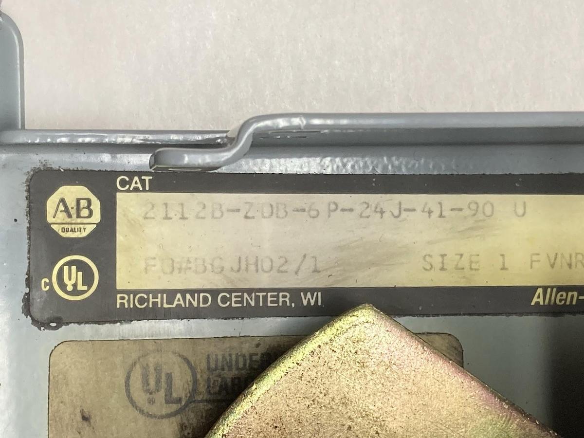 Used Allen Bradley,2100 2112B,Size 1 Starter MCC Bucket