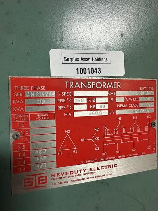 Used Hevi-Duty 118