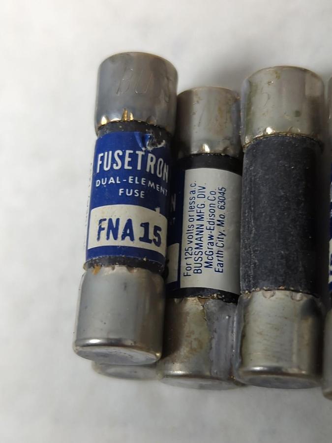COOPER BUSSMANN,FNA-15,DUAL ELEMENT 15 AMP FUSES BOX OF 5 NOS