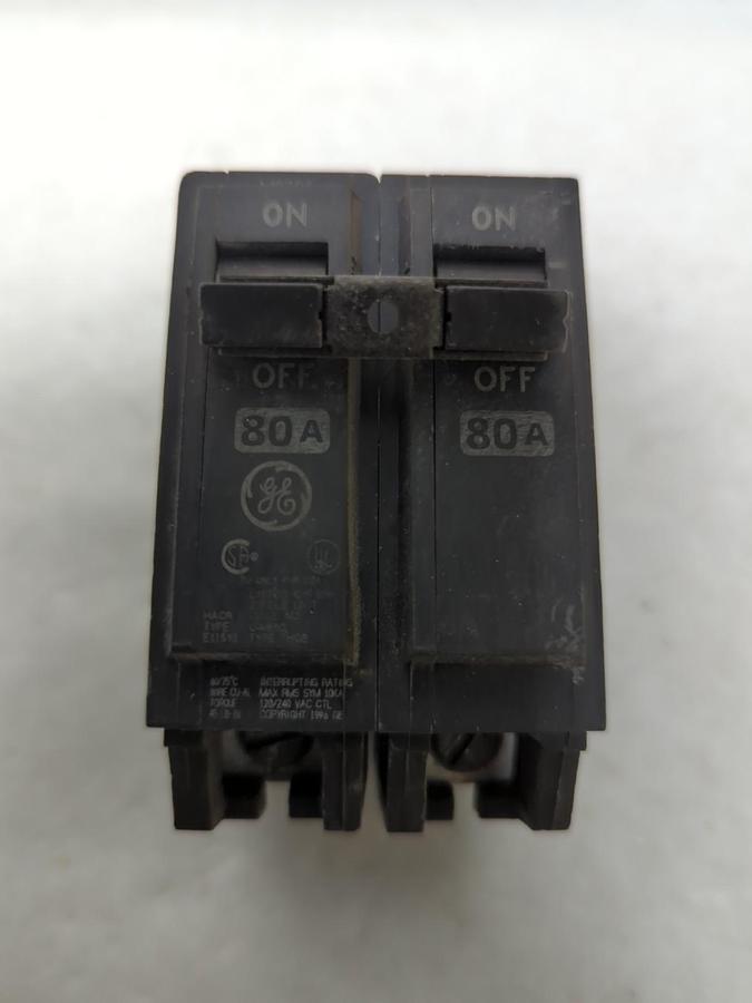 Used GENERAL ELECTRIC,80 AMP,CIRCUIT BREAKER 80 AMP 2-POLE PRE-OWNED